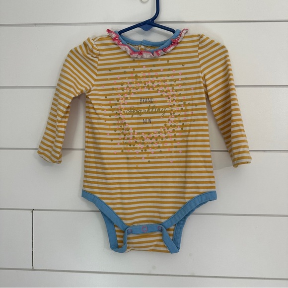 Matilda Jane 12-18 Months Long Sleeve Onesie Bodysuit Yellow Sparkly Spring - Picture 1 of 4